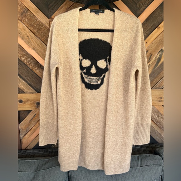 360 Cashmere Camel Skull Print Sweater size Large - Picture 2 of 10